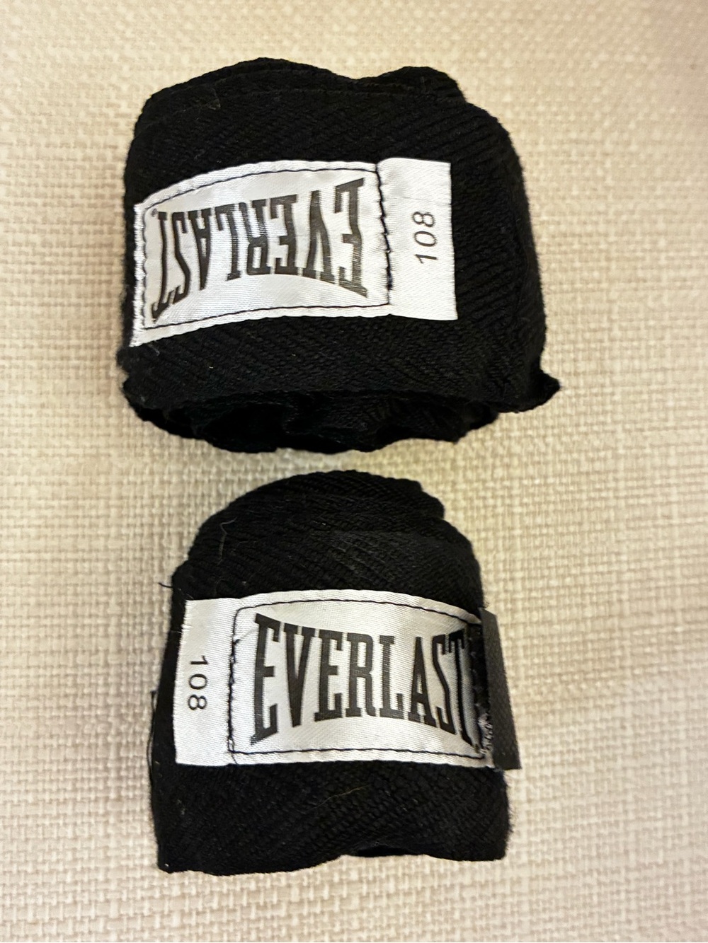 Everlast Black Boxing Hand Wraps with Logo Patch